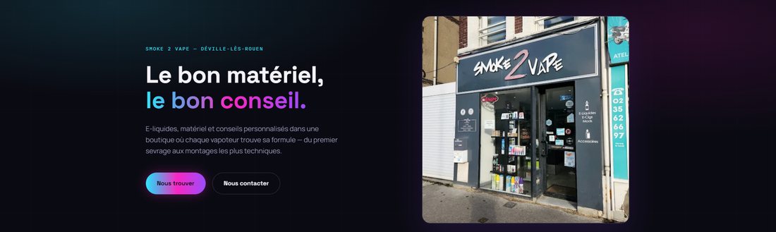 Aperçu du site vitrine smoke2vape.fr