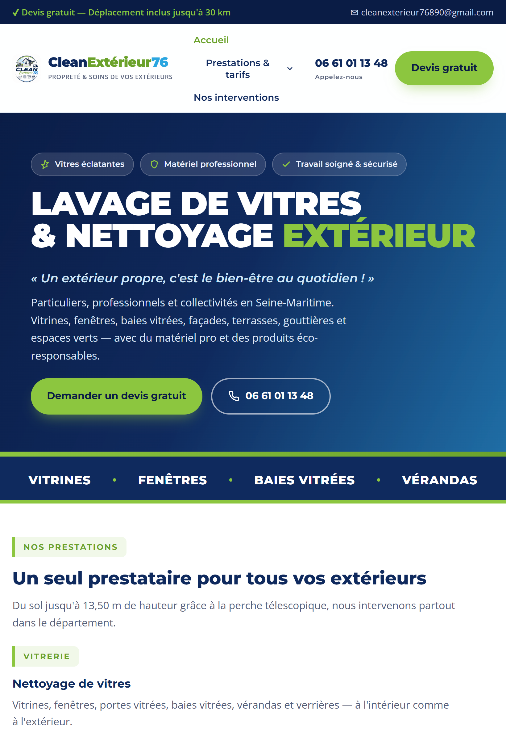 Cleanexterieur76 sur tablette